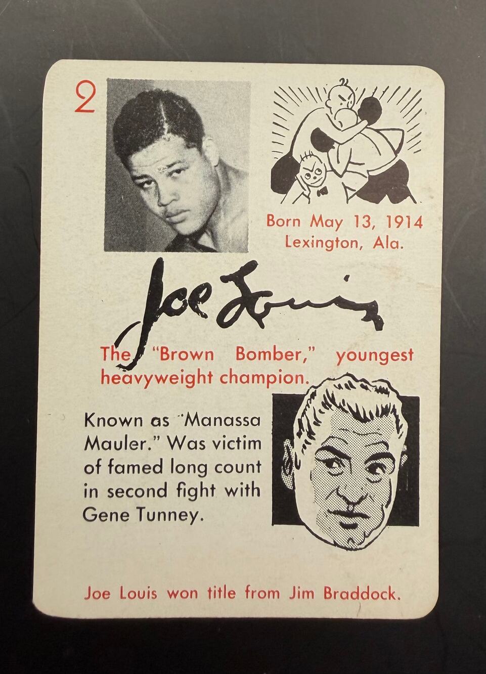 1945 Leister Autograph Game Joe Louis Jack Dempsey Brown Bomber Manassa Mauler